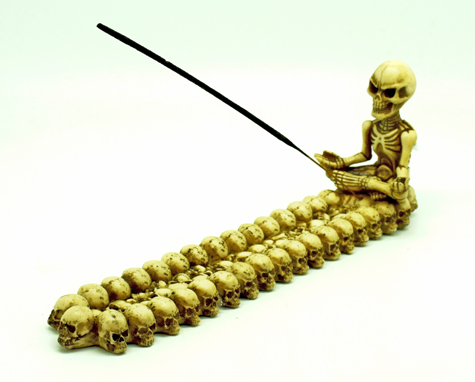 Yoga Skeleton Boat Incense Burner